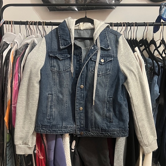 Jackets & Blazers - Denim and Gray Kids Jacket